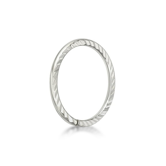 20 Gauge Hoop 14K White Gold Spiral Design Hoop Nose Ring