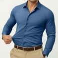 thumbnail image 5 of Stretch Dress Shirts for Men Long Sleeve Stretch Button Down Shirts Slim Fit Formal Business Shirts for Office and Events 2026 Blue L, 5 of 6