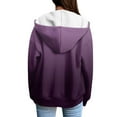 thumbnail image 2 of Yievot Women's Sweatshirt Hoodie Casual Relaxed Fit Full Zip Jacket Gradient Color Long Sleeve Drawstring Sweatshirts with Pockets, 2 of 4