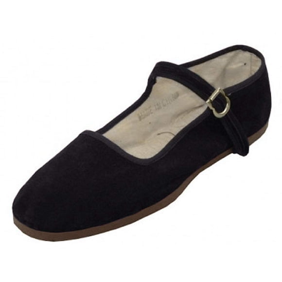 Zapatos 18 Mujer Algodón China Muñeca Mary Jane Zapatos Bailarina Ballet Pisos Zapatos (9 B(M) US 118-t Negro)