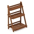 thumbnail image 4 of Furinno FG18452 Tioman Hardwood 3-Tier Flower Rack in Teak Oil, 4 of 5