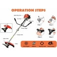 thumbnail image 6 of 52cc Weed Wacker Gas Powered, 2-Stroke Gas String Trimmer with 1.2L Fuel Tank, 2.2KW/8500RPM Weed Eater with Multi Accessories and Sharp Blade, Weed Eater for Villa, Garden, Lawn, Park, 6 of 8