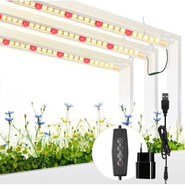 Lámpara LED para plantas de 60 W, espectro completo de luz solar, lámpara de crecimiento de plantas de interior, luz para plantas