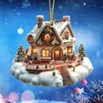 thumbnail image 4 of HCBY Christmas Ornament, Nature Vibe Snow Village Houses Ornament,Christmas Scene Village Houses Town,Log Cabin Christmas Tree Ornaments,Rustic House Figurines as Winter Wonderland Decorations, 4 of 6