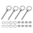 thumbnail image 1 of Uxcell M6 x 50mm Eye Bolt, 4Pcs 304 Stainless Steel Thread Lifting Ring Set, Silver, 1 of 7