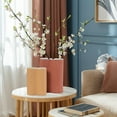 thumbnail image 3 of LuxenHome 2-Piece Brown Ceramic Fluted Vase Set, 3 of 6