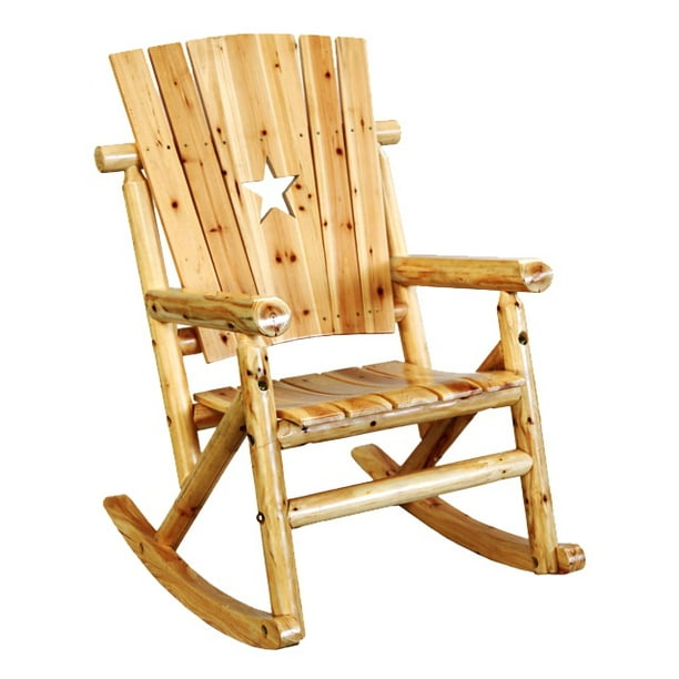 Leigh Country Aspen Outdoor Wood Rocker With Star Cut Out Natural Com Leigh Country Aspen Outdoor Wood Rocker, Aspen Outdoors Camping Chairs