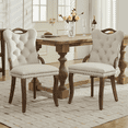 thumbnail image 6 of Tcbosik 2 Pack Upholstered Velvet Chairs, Modern Dining Chair with Button Tufted Back, Accent Chair with Wood Legs for Kitchen, Living Room, Beige, 6 of 11