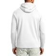 thumbnail image 3 of Domuza Men's Lightweight Long Sleeve Pullover Hoodies, Loose Fit Hooded Sweatshirts with Convenient Pockets, Soft Athletic Casual Tops White M, 3 of 3