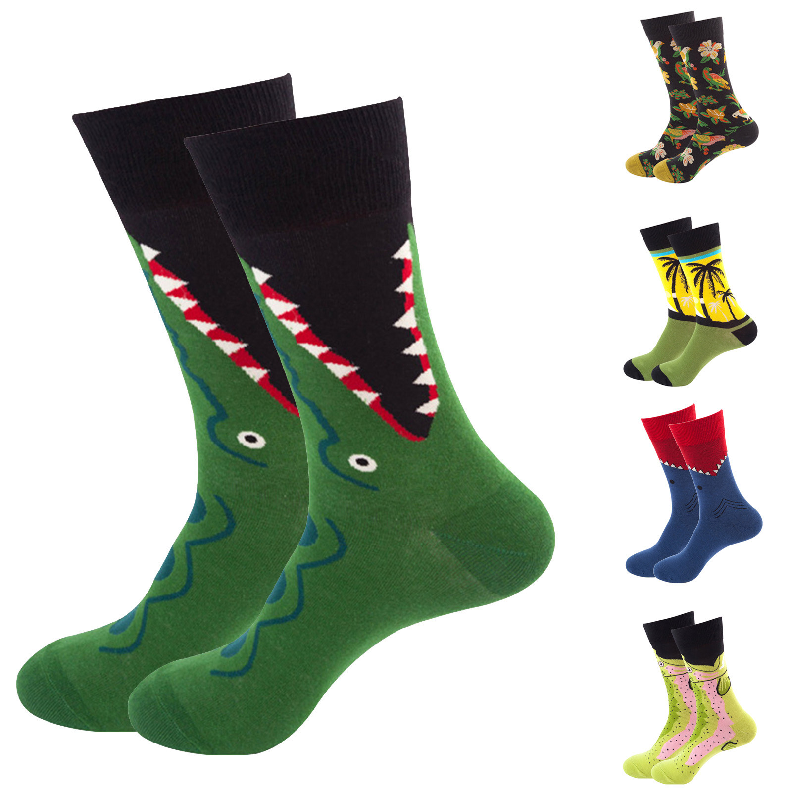 Symoid Mens MidCalf Socks Warm Cotton Printed on Sale Clearance Sock