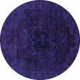 thumbnail image 1 of Ahgly Company Indoor Round Abstract Purple Modern Area Rugs, 4' Round, 1 of 1