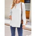 thumbnail image 3 of Weardear 3 Pack Maternity Shirts Womens Long Sleeve Split Side Tunic Tops Drop Shoulder T Shirt Casual Pregnancy Clothes, 3 of 6