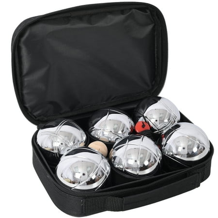 Msin Boules Set - Steel Outdoor Lawn Game for Adults, All-Weather Beach/Backyard Party Games with 6 Boules & Target Ball