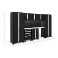 thumbnail image 5 of NewAge Products Bold Series Black 8 Piece Cabinet Set, Heavy Duty 24-Gauge Steel Garage Storage System, Slatwall / LED Lights Included, 5 of 5