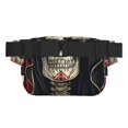 thumbnail image 3 of Fuzoiu Gothic Skull With Roses Print Unisex Square Double Layer Waist Bag,Crossbody Fanny Pack Travel Workout Accessory, 3 of 9