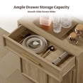 thumbnail image 3 of SICOTAS Farmhouse Sideboard Buffet Cabinet Storage with Drawer & 2 Doors, Small 30" Modern Credenzas with Adjustable Shelves, Modular Cabinet for Living Room/Entryway/Dining Room, Brown, 3 of 9