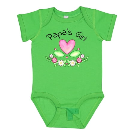 

Inktastic Papa s Girl- Heart Flowers Gift Baby Girl Bodysuit
