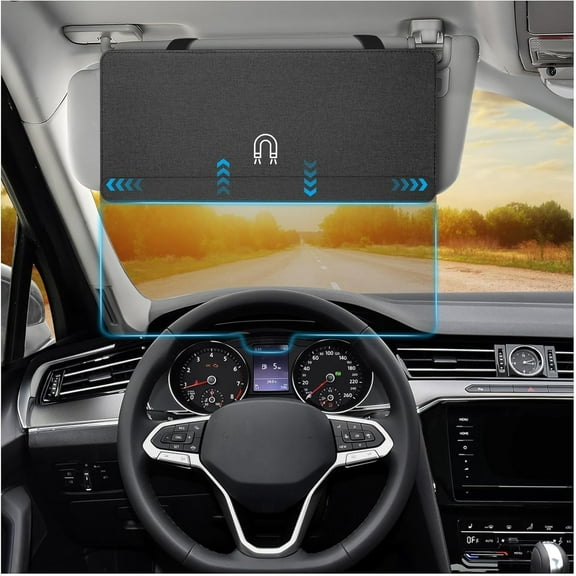 Sun Visor Extender for Car, Sun Blocker with PC Sunshade Lens, Magnetic Mounting Adjustable Position，Universal for Car, SUV