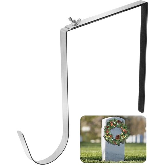 Ebaokuup Adjustable 6"-11" Cemetery Wreath Hanger, Stainless Steel