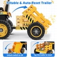 thumbnail image 2 of East doll 24 Volt Ride on Toys Car for Kids, Ride-on Tractor with Trailer, Electric Car for Kids, Power EVA Four Wheeler with Remote Control, 4.3Mph, Music Player, LED Light, Yellow, 2 of 7