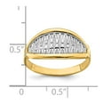 thumbnail image 4 of Solid 14K Yellow and White Gold X Pattern Ring Band Size 5, 4 of 6