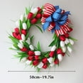 thumbnail image 3 of EGNMCR Spring Wreath Red And White Tulips, Independence Day Wreath, Large Bow Simulation, Door Hanging, Wall Hanging, Festive Decorations For Wedding Home Office Party Decoration, 3 of 7