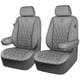 thumbnail image 3 of Fundas para asientos de coche CAR PASS con ribetes de piel sintética de lujo, color gris, 3 of 7