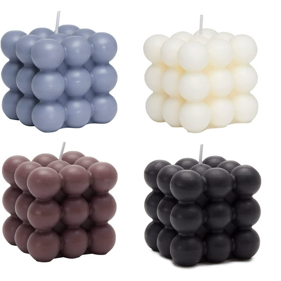 Carol Cao 4 Bubble Candle - Cube Soy Wax Candles, Home Decor Candle, Scented Candle Set 4 Pieces, Home Use and Gifting，Shipping by USA
