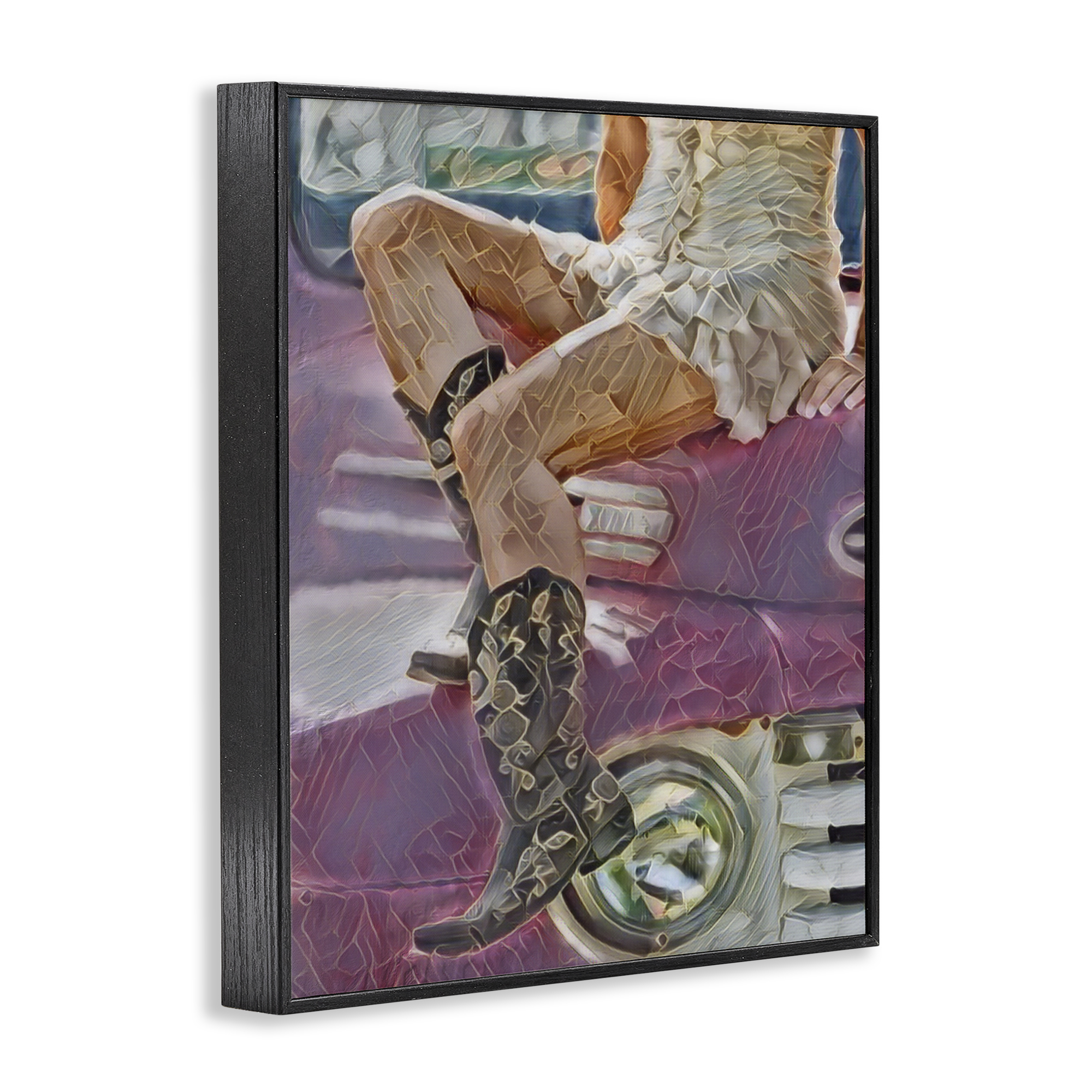 Romantic Westerns Cowgirl Black Framed Giclee Art, design by Jesse Keith