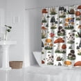 thumbnail image 2 of Brown Mushroom Bug White Pattern Shower Curtain 72"x84" ,Bathroom Decorative Shower Curtains Set with 12 Hooks,Modern Waterproof Washable Shower Curtain, 2 of 6