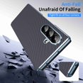 thumbnail image 6 of Dteck PU Leather Case for Samsung Galaxy Z Fold 7, Luxury Carbon Fiber Texture Plating Flip Cover Slim Hard Back Anti-Scratch Case, Gray, 6 of 7