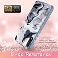 thumbnail image 5 of Motorola Moto E (2020) Case, Rosebono Bling Glitter Sparkle Black and White Marble Graphic Fashion Cute Colorful Skin Cover Shockproof Case for Motorola Moto E (2020), 5 of 5