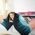 thumbnail image 2 of jejeloiu Camper Adventure Full Size Comforter Sets,Happy Camping Bedding Comforter Set,Pink Teal Black Bedding Sets For Girls,Breathable Home Decor Reversible,3 Pieces, 2 of 8