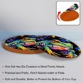 thumbnail image 4 of Frog 6PCS Round Microfiber Leather Table Coasters Set, 11x11 cm/4.3x4.3 in, Drink Coaster Mats for Home and Kitchen Use, 4 of 6