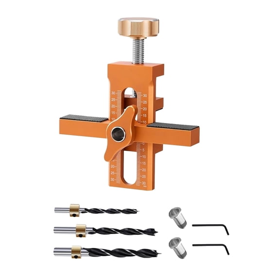 ARCADORA Cabinet Door Installation Tool 2-in-1 Mounting Jig Adjustable Positioner Aluminum Alloy 0-30 Units Thickness 10mm-40mm Durable