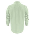 thumbnail image 4 of Qwertyu Men's Long Sleeve Button Down Shirts Cotton Linen Shirts Beach Casual Dress Shirts Mint Green XL, 4 of 6