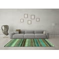 thumbnail image 3 of Ahgly Company Indoor Round Abstract Light Blue Modern Area Rugs, 6' Round, 3 of 4