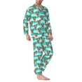 thumbnail image 2 of KLL Lobsters Of Turquoise Waves Sleepwear Mens Flannel Pajamas,Long Cotton Pj Set, 2 of 7