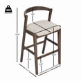 thumbnail image 5 of Christopher Knight Home 30" Counter Height Bar Stools, Wood Frame, Dark Brown Finish + Beige Cushion, Set of 2, 5 of 8
