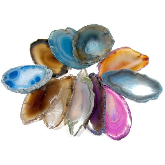 Belle Agate Colorée Géode Cristal Poli Tranche Brésil Guérison Reiki Pierre Pendentif Bon Cadeau de Fée Fille Amour