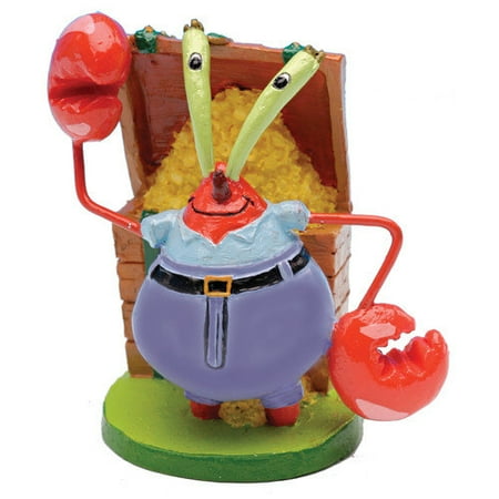 Penn Plax SpongeBob Mr. Krabs Mini Resin Aquarium Ornament