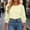 Beige, variant on Blouses for Women Smocked Cuffs 3/4 Puff Sleeve Tops Casual Crewneck Basic Tees Fashion Loose Fit Tshirts