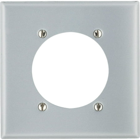 Open Top Receptacle Finish - Leviton S701-40 Aluminum Finish Steel Two Gang One 2.465