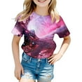 thumbnail image 2 of Toddler Girl Tops 5t 3D Galaxy Print Short Sleeve T Shirt Casual Crew Neck Starry Sky T Shirts for Boys and Girls D,150, 2 of 3