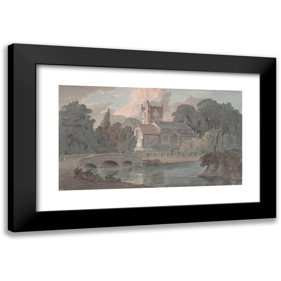 John Baverstock Knight 14x10 Black Modern Framed Museum Art Print Titled - Combe Near Sarum