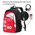 thumbnail image 2 of Easygdp Saying Ho Ho Ho Mochila para Laptop de Viaje con Puerto USB, Mochila para Laptop con Puerto de Carga USB para Mujeres y Hombres, 2 of 7