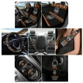 thumbnail image 2 of Renewold American Tribal Wolf Black 11 Pieces Car Front Back Seat Covers for Women Non-Slip Car Seat Protector Steering Wheel Covers, Seat Belt Strap Covers, Car Coasters, Keychain Universal Fit, 2 of 7