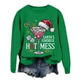 thumbnail image 4 of Women's Christmas Santa's Favorite Printed Crew Neck Sweatshirt Knit Long Sleeve Ladies Sweatshirts Hoodie Workout Women Graphic Workout Tops Women Distressed Pullover Extra Long Sweatshirt, 4 of 4