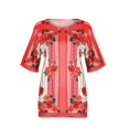 thumbnail image 2 of CNKOO Blouse T-shirt à Manches Courtes Col Rond Imprimé Fleuri pour Femmes, 2 of 6