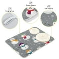 thumbnail image 4 of qxltty Snowman in A Gray Background Of Snowflakes Kitchen Drying Mat Extremely Absorbent Microfiber Dish Mats for Plates Cutlery Pots and Pans 16×18in, 4 of 8